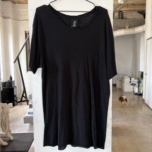 Thom Krom Rick Owens Asymmetrical Black Shirt Ann Demuelemeester Sheer Cotton